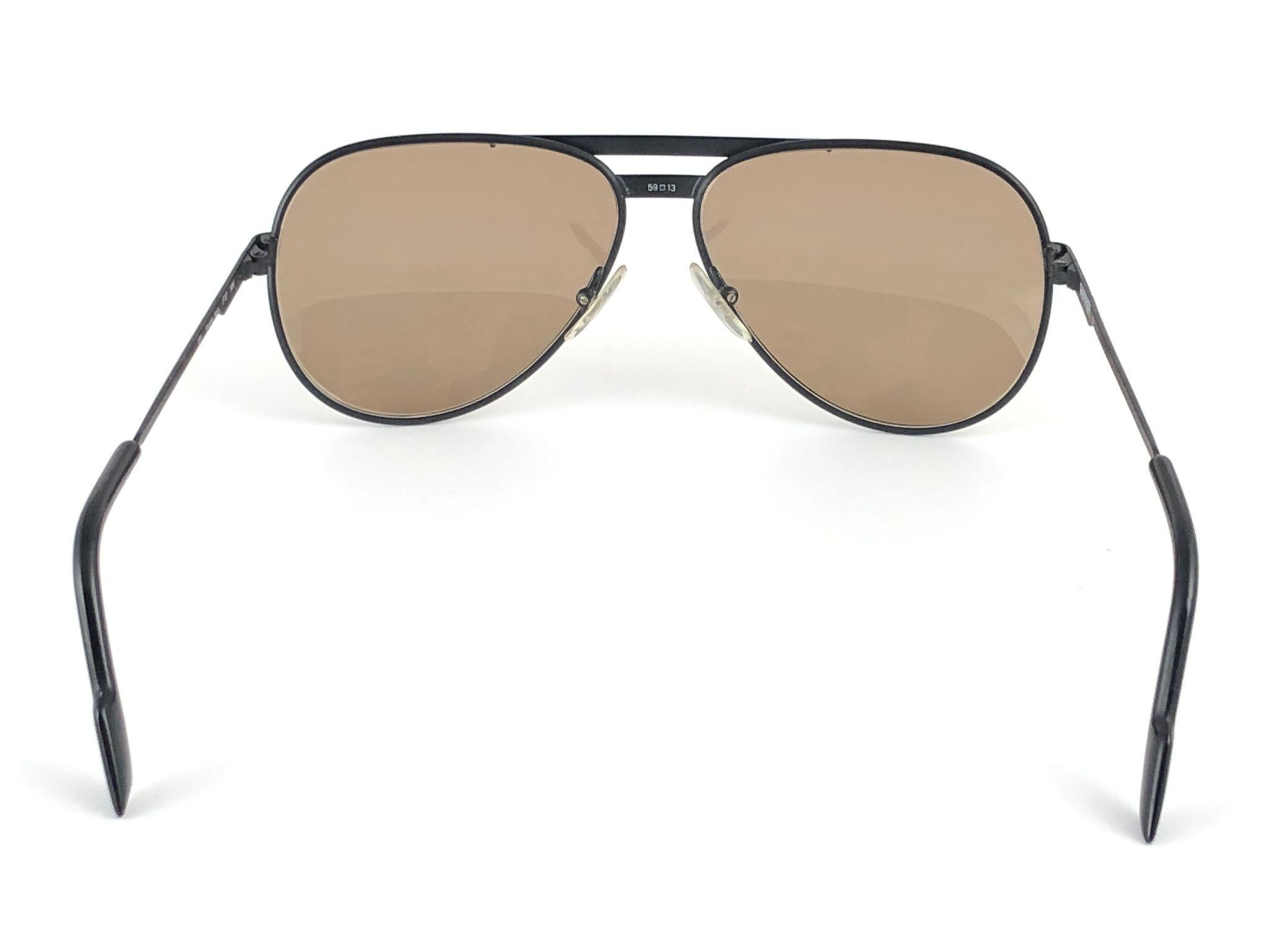Men's New Vintage Ferrari F13 Mirror Lenses 1980 Made in Italy Sunglasses