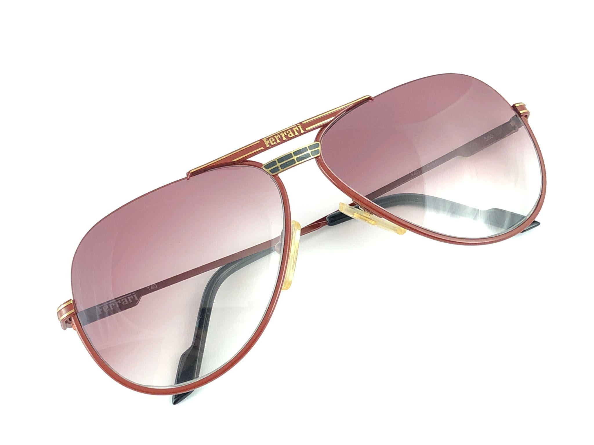 Neu Vintage Ferrari F3 lila Farbverlauf Gläser 1980 Made in Italy Sonnenbrille 7
