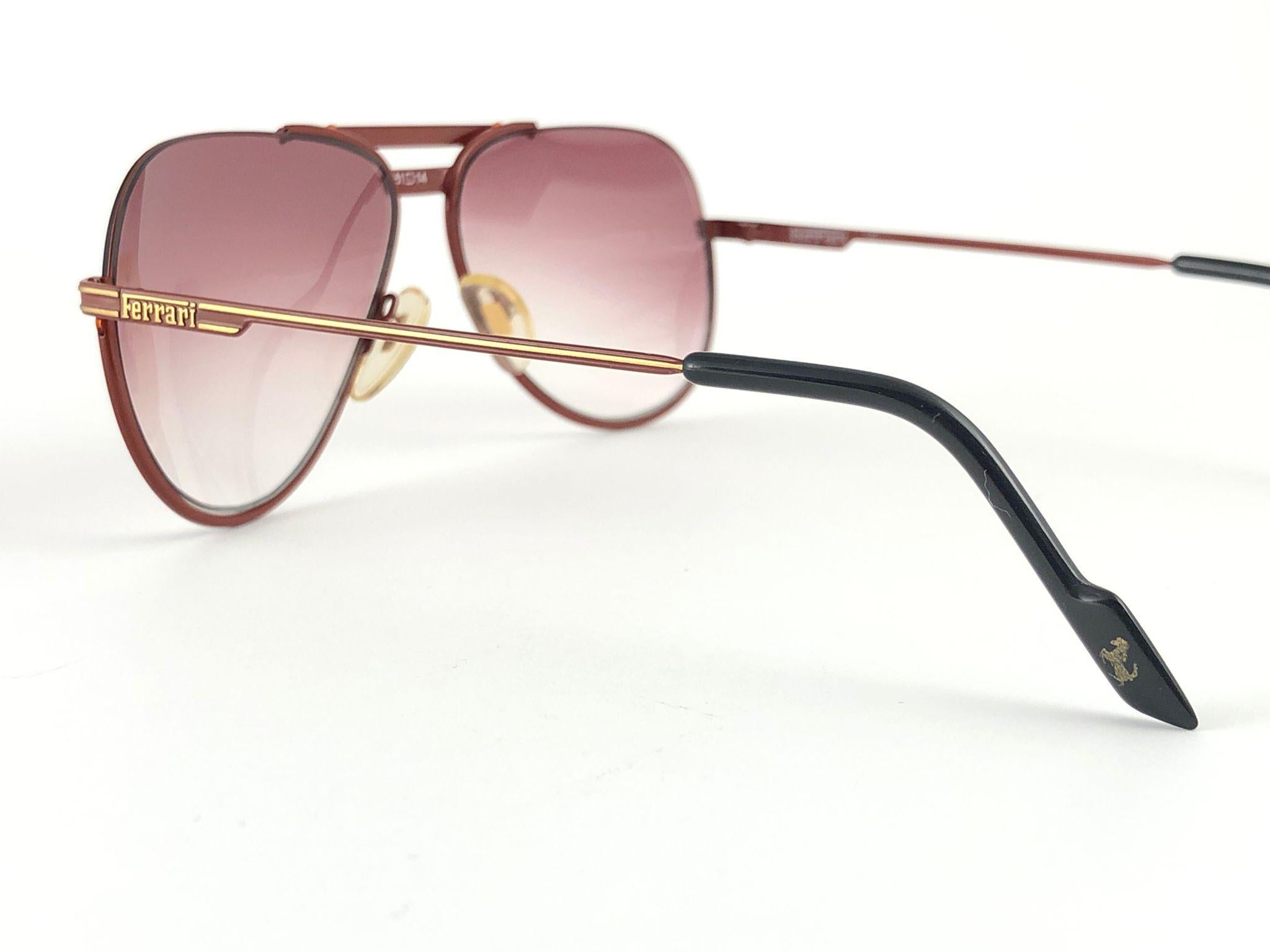 Neu Vintage Ferrari F3 lila Farbverlauf Gläser 1980 Made in Italy Sonnenbrille Herren