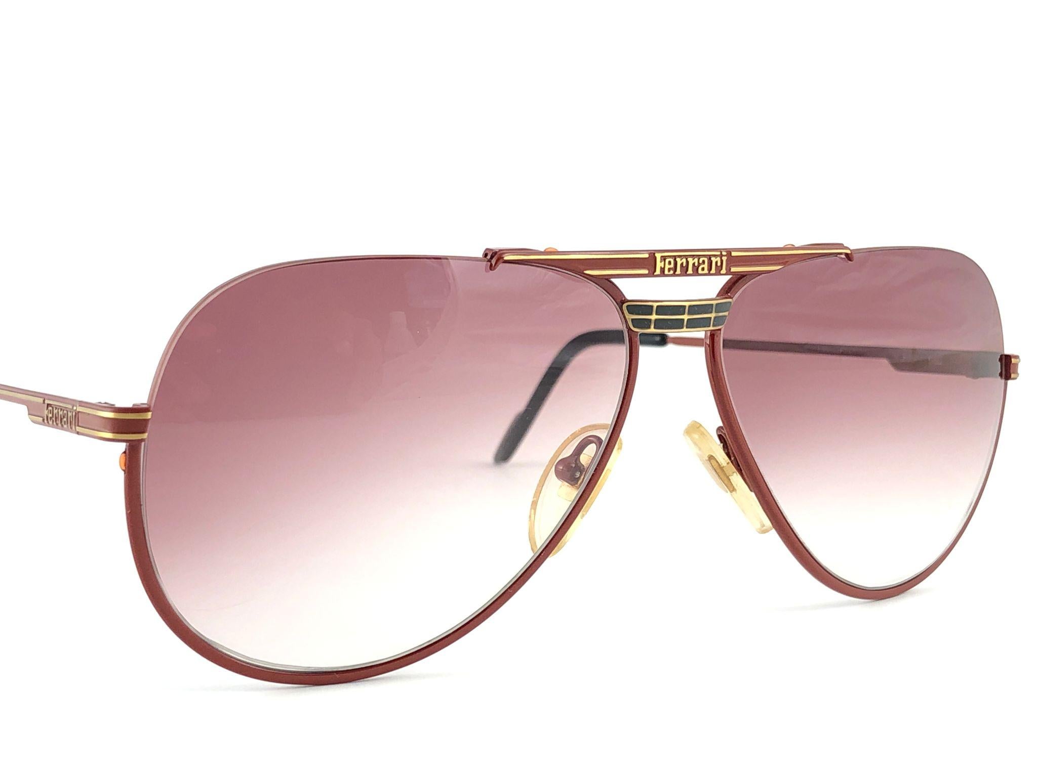 Neu Vintage Ferrari F3 lila Farbverlauf Gläser 1980 Made in Italy Sonnenbrille 4