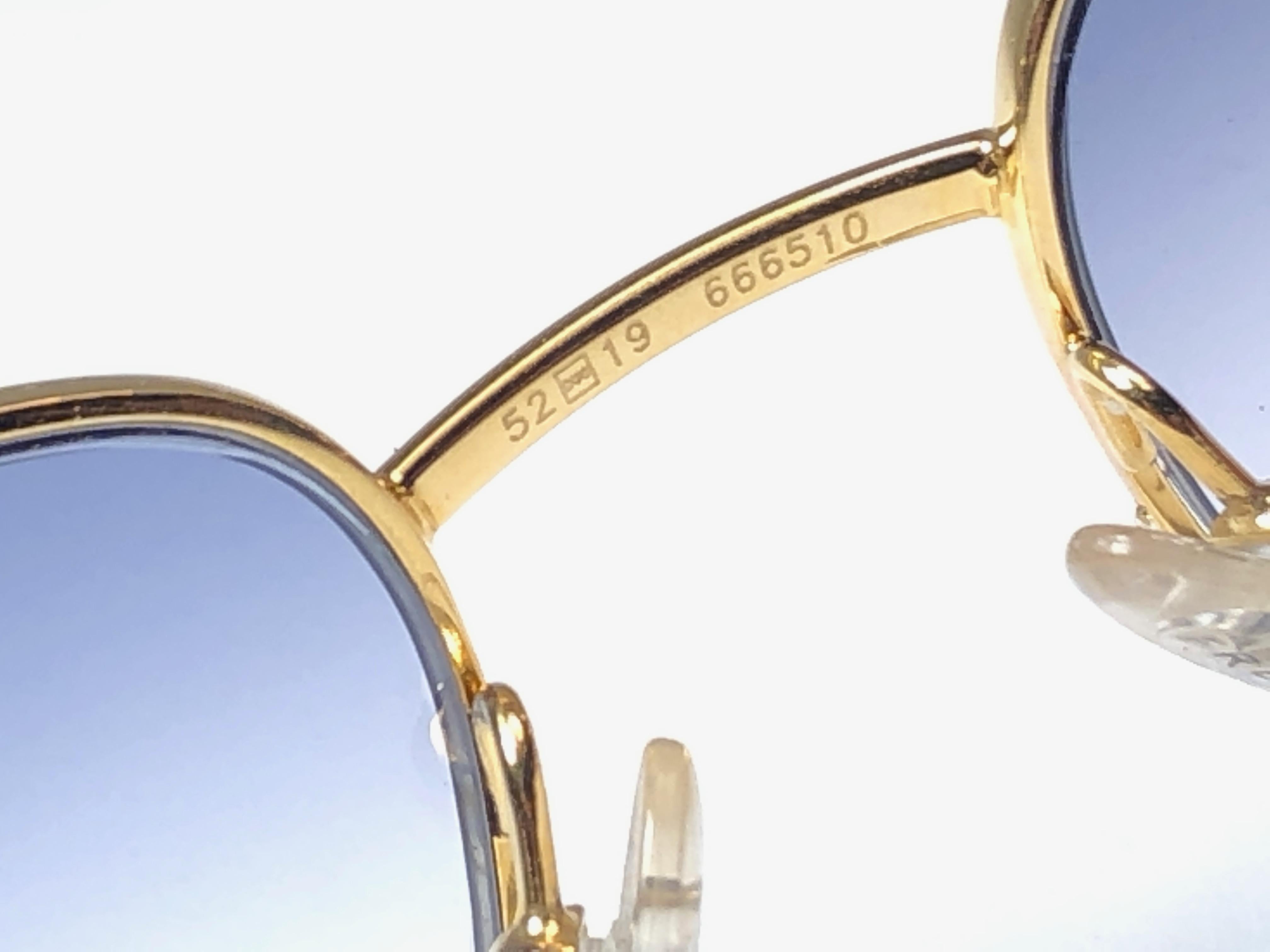 Women's or Men's New Vintage Fred Half Frame Gold 1990 Sunglasses Made in France