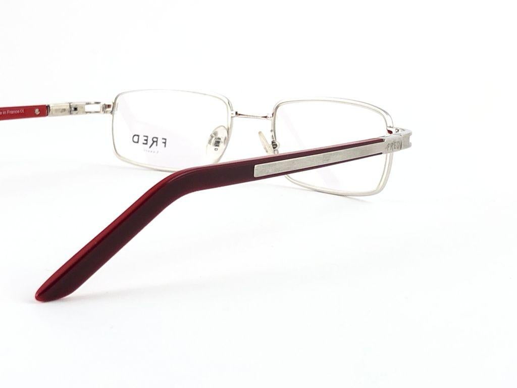 Beige New Vintage Fred Move C3 RX Prescription Silver & Red  Made in France For Sale