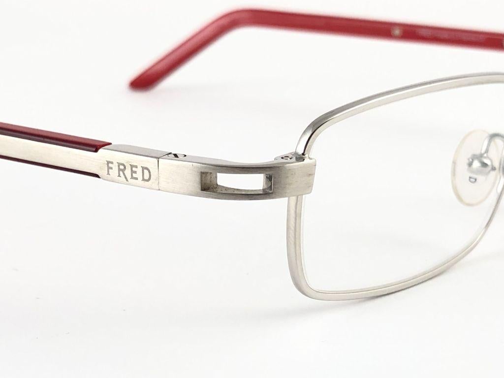 Women's or Men's New Vintage Fred Move C3 RX Prescription Silver & Red  Made in France For Sale