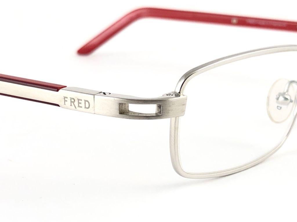 New Vintage Fred Move C3 RX Prescription Silver & Red  Made in France For Sale 1