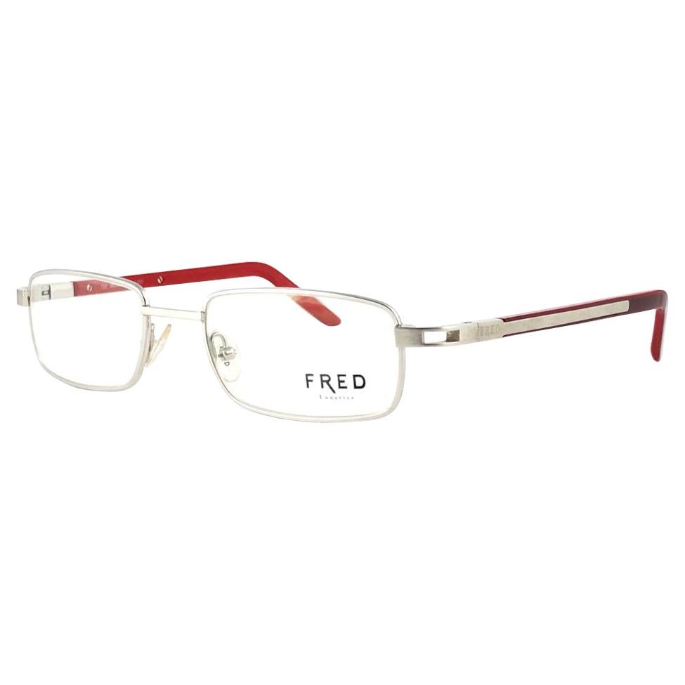 New Vintage Fred Move C3 RX Prescription Silver & Red  Made in France For Sale