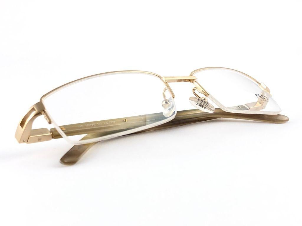 New Vintage Fred Move RX Prescription Silver Gold & Ochre  Made in France For Sale 2