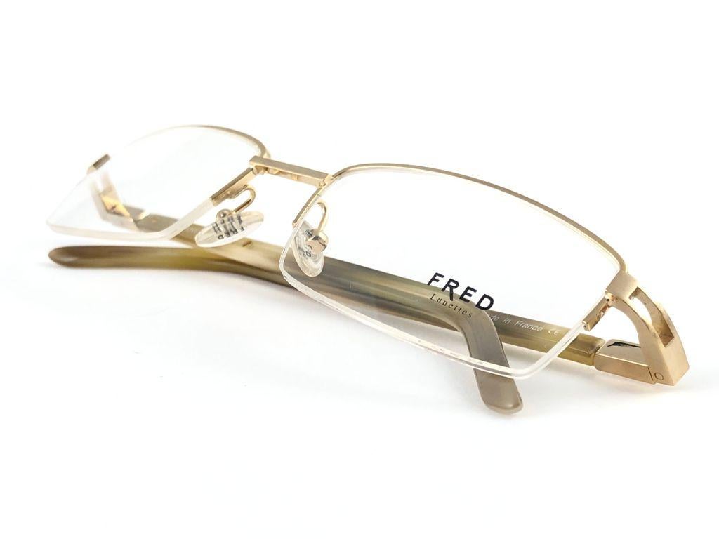 New Vintage Fred Move RX Prescription Silver Gold & Ochre  Made in France For Sale 3