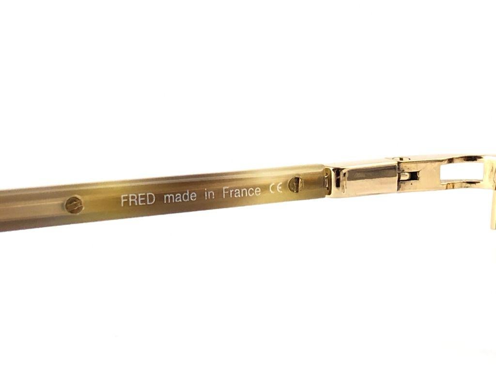 Neu Vintage Fred Move RX Prescription Silber Gold & Ockerfarben  Hergestellt in Frankreich im Angebot 1