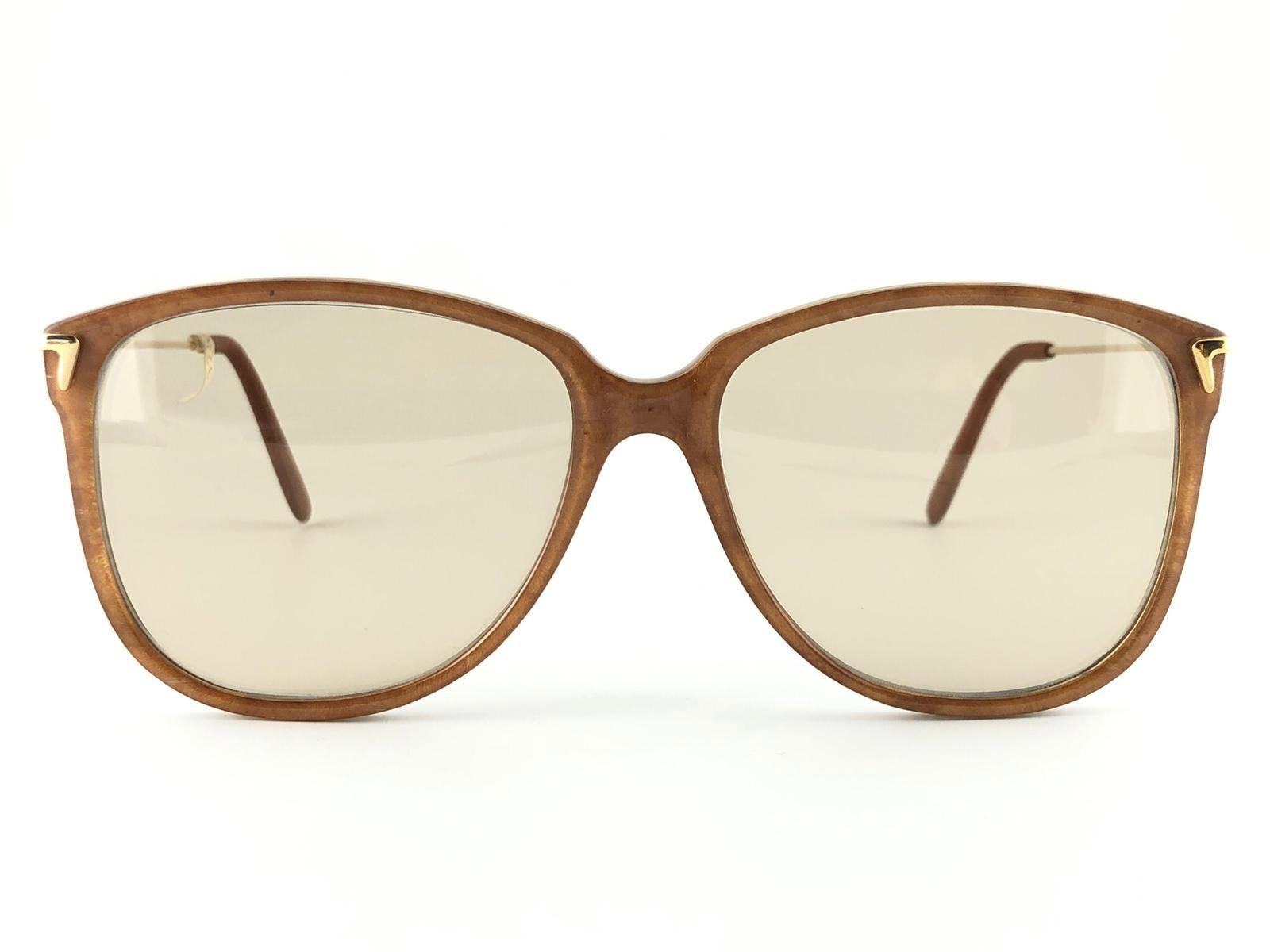Beige Nouvelles lunettes de lecture vintage en corne véritable et cadre en cuir avec cadre RX en vente