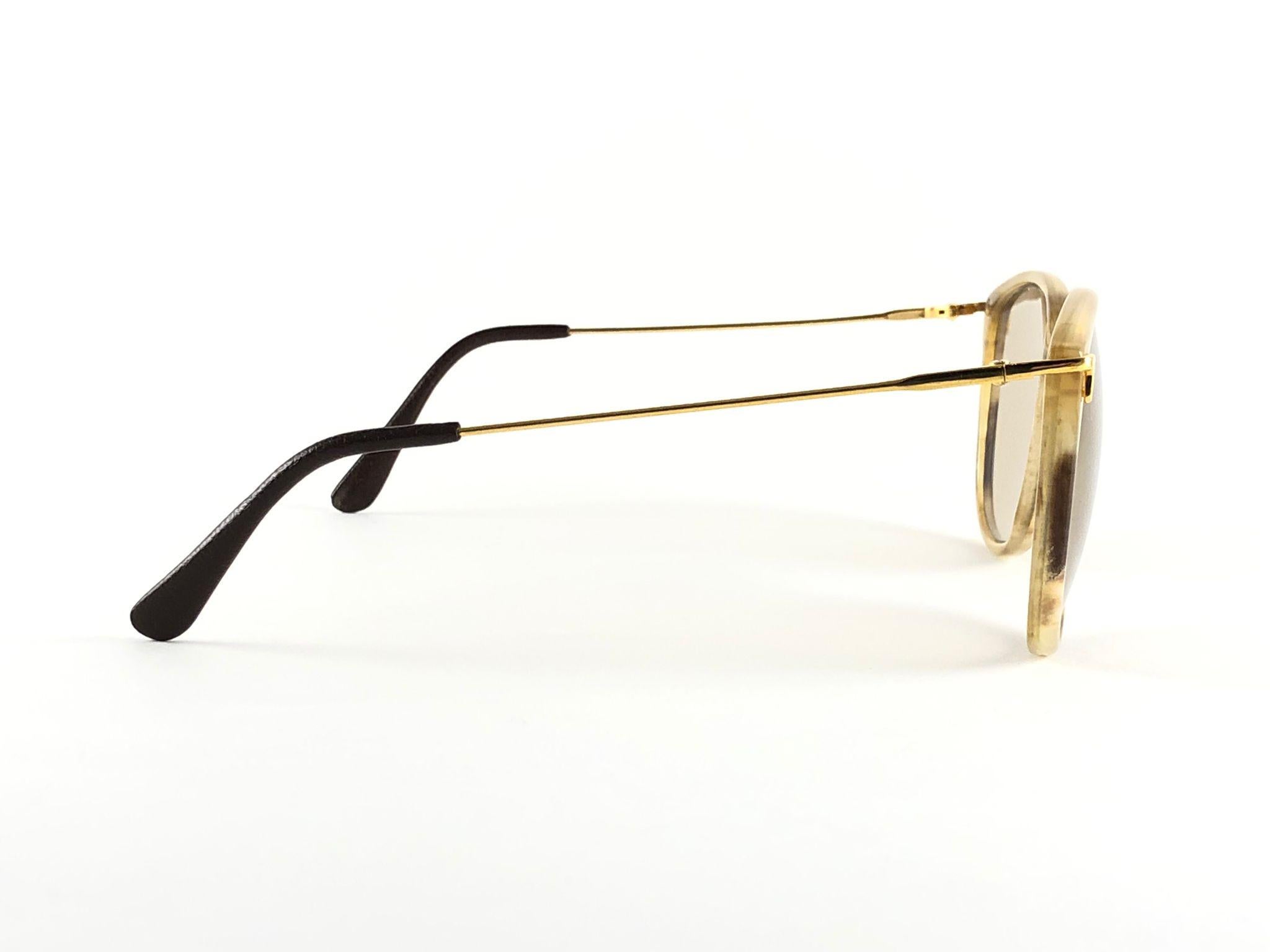 Nouvelles lunettes de lecture vintage en corne véritable et cadre en cuir avec cadre RX Excellent état - En vente à Baleares, Baleares