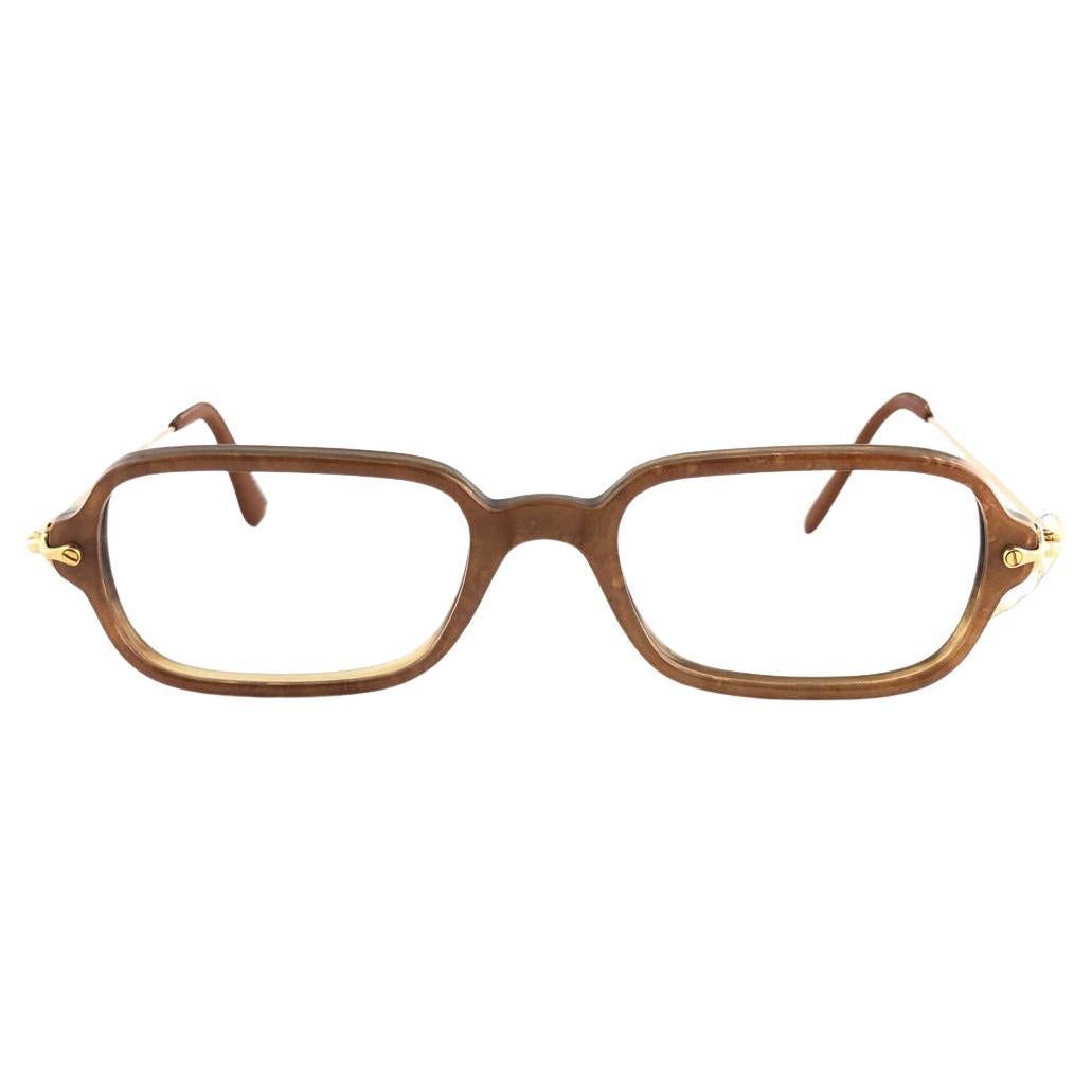 New Vintage Genuine Horn & Leather Frame RX Reading Glasses For Sale