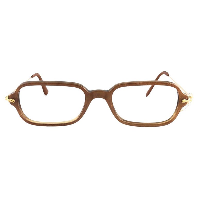 New Vintage Genuine Horn and Leather Frame RX Reading Glasses For Sale