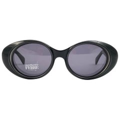 Gianfranco Ferré 419 - Robe noire élégante vintage, neuve, 1990  Lunettes de soleil fabriquées en Italie