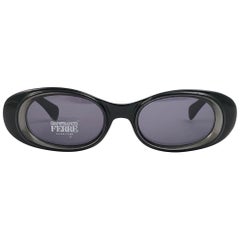 Gianfranco Ferré 420 - Robe noire élégante vintage, neuve, 1990  Lunettes de soleil fabriquées en Italie