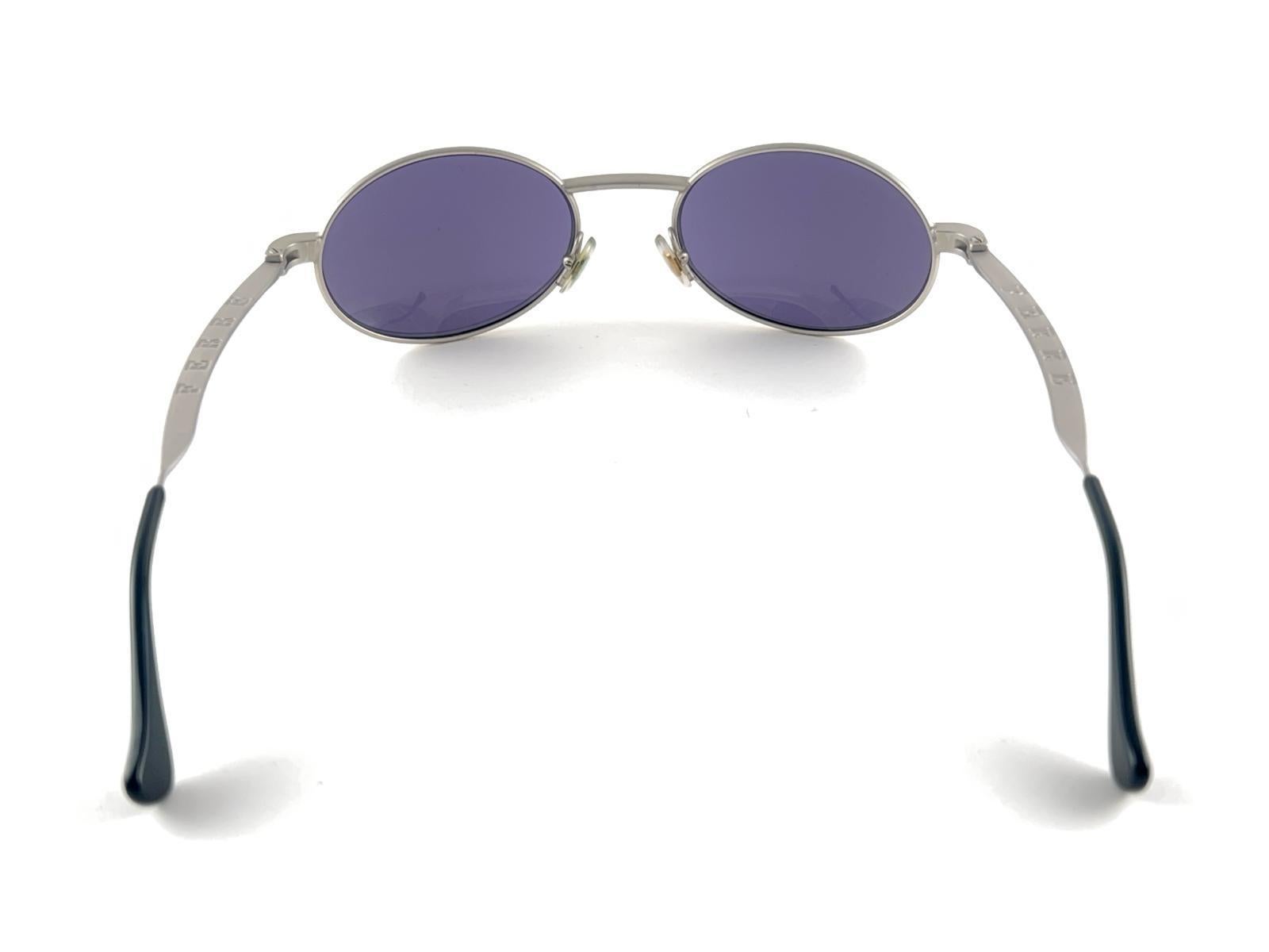 New Vintage Gianfranco Ferre Gff 314S Oval Silver Mate Made In Italy Sunglasses For Sale 5
