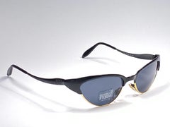New Vintage Gianfranco Ferré GFF 367 Gold / Black Cat Eye 1990  Italy Sunglasses