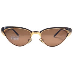 New Vintage Gianfranco Ferré GFF 367 Gold Cat Eye 1990 Italy Sunglasses