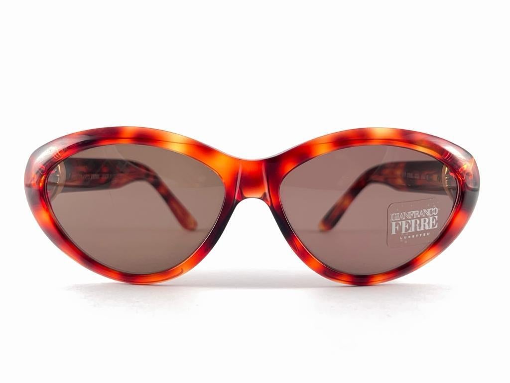 New Vintage Gianfranco Ferré Gff 378/S Cat Eye Tortoise 90'S Italy Sunglasses For Sale 7