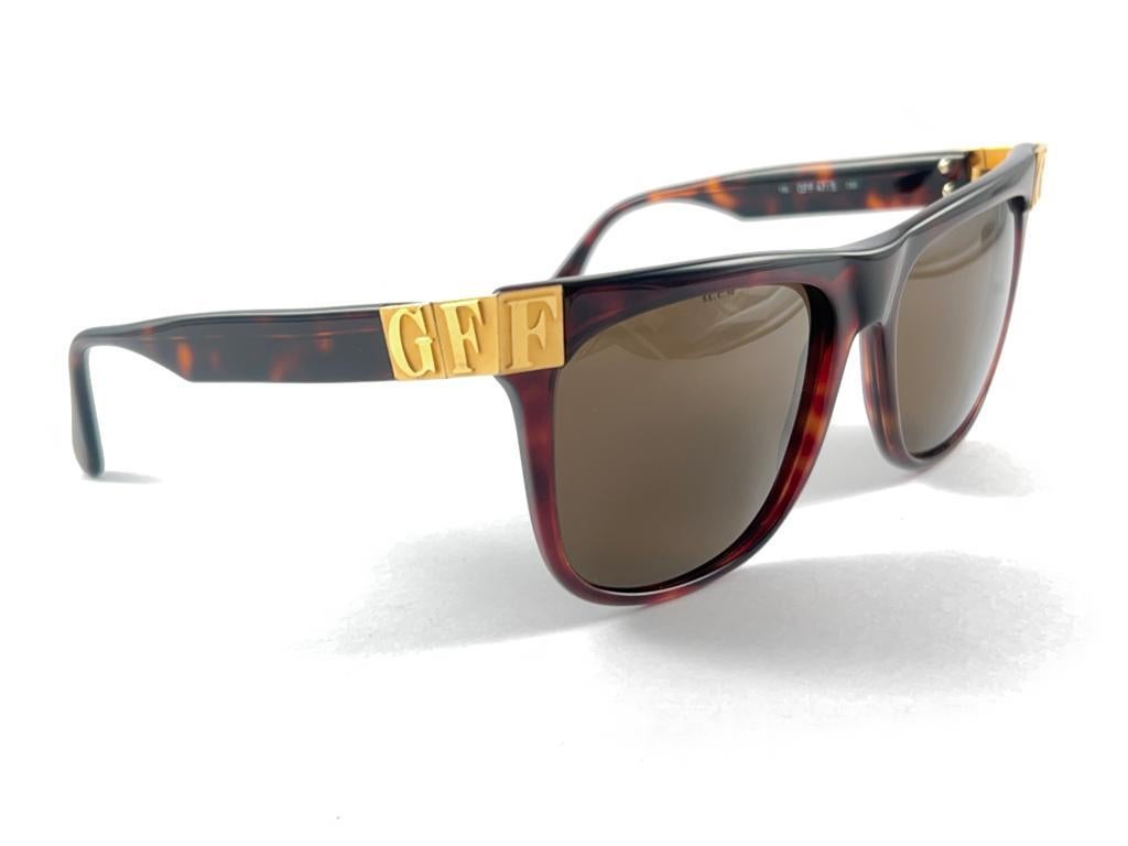 New Vintage Gianfranco Ferré GFF 47/S Gold / Dark Tortoise 1990 Italy Sunglasses For Sale 7