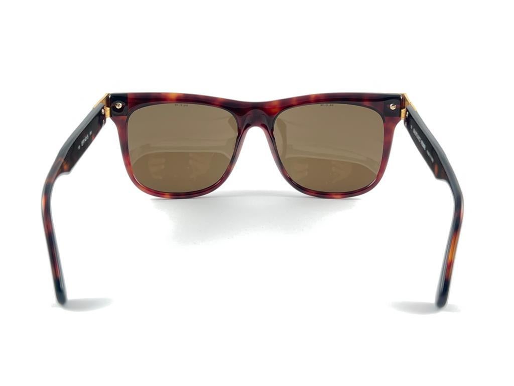 New Vintage Gianfranco Ferré GFF 47/S Gold / Dark Tortoise 1990 Italy Sunglasses For Sale 8