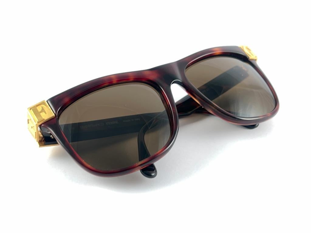 da uomo o donna Nuovo Occhiali da Sole Vintage Gianfranco Ferré GFF 47/S Oro / Tartaruga Scura 1990 Italia in vendita