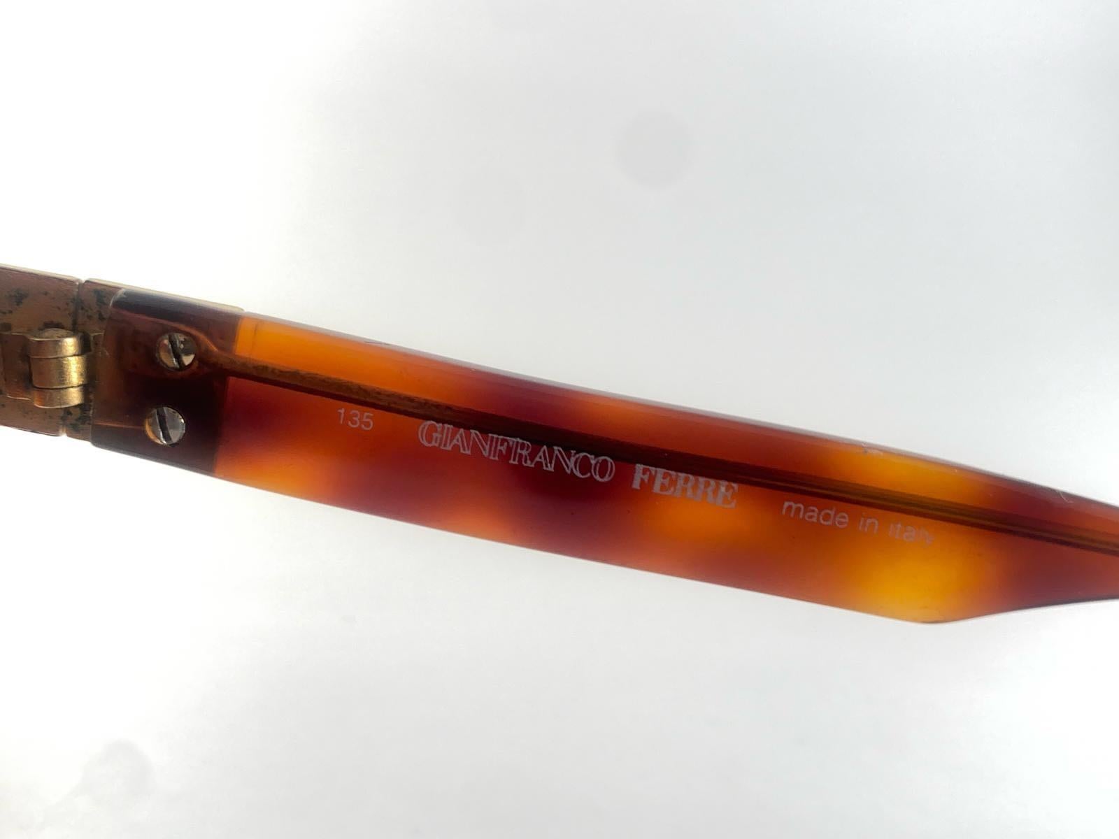 New Vintage Gianfranco Ferré GFF 47/S Gold & Tortoise 1990's Italy Sunglasses Neuf - En vente à Baleares, Baleares