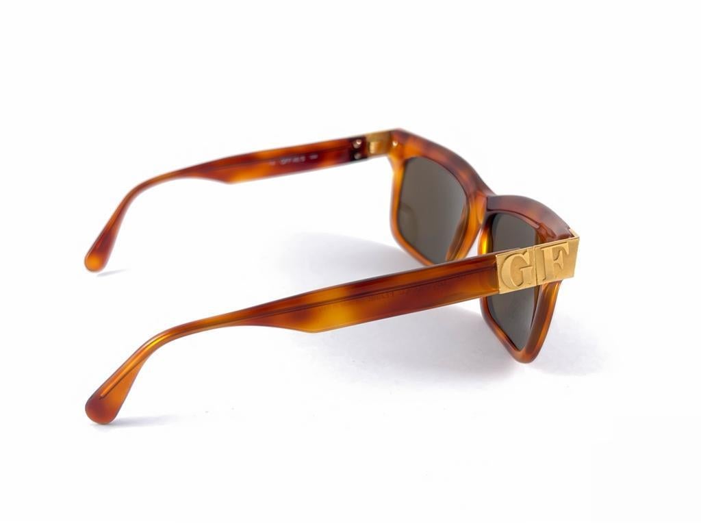 New Vintage Gianfranco Ferré GFF 48/S Gold & Tortoise 1990's Italy Sunglasses For Sale 3