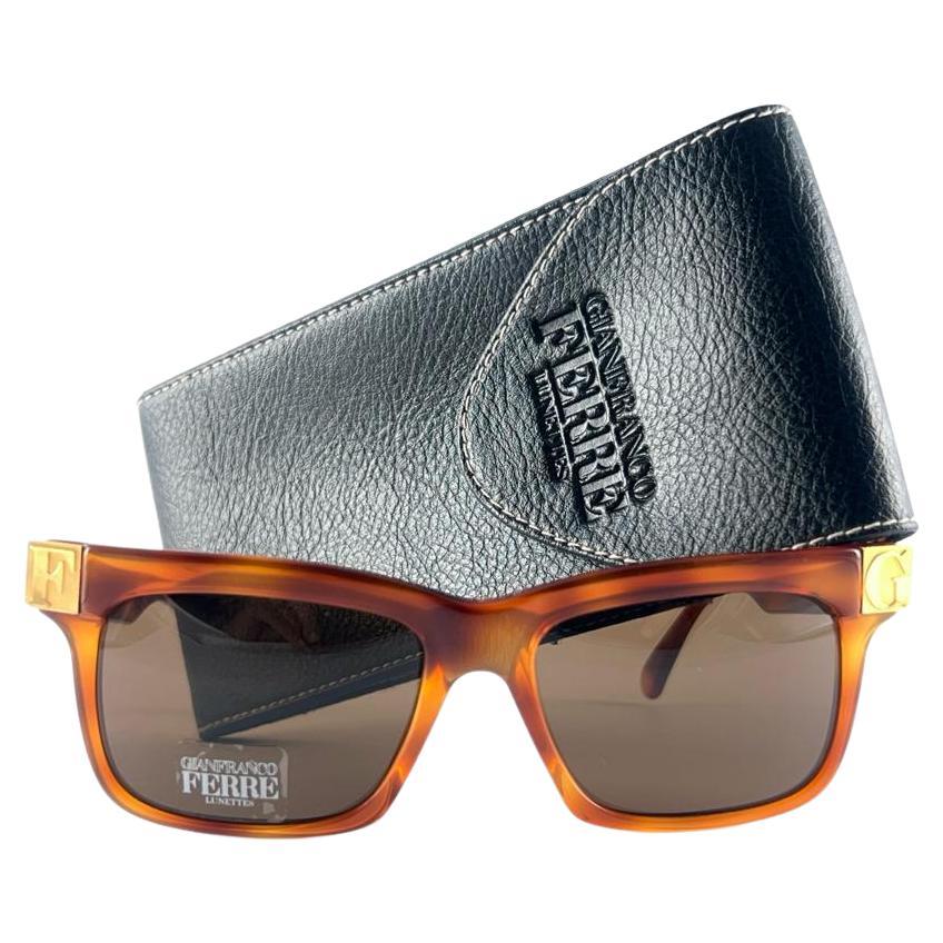 New Vintage Gianfranco Ferré GFF 48/S Gold & Tortoise 1990's Italy Sunglasses For Sale