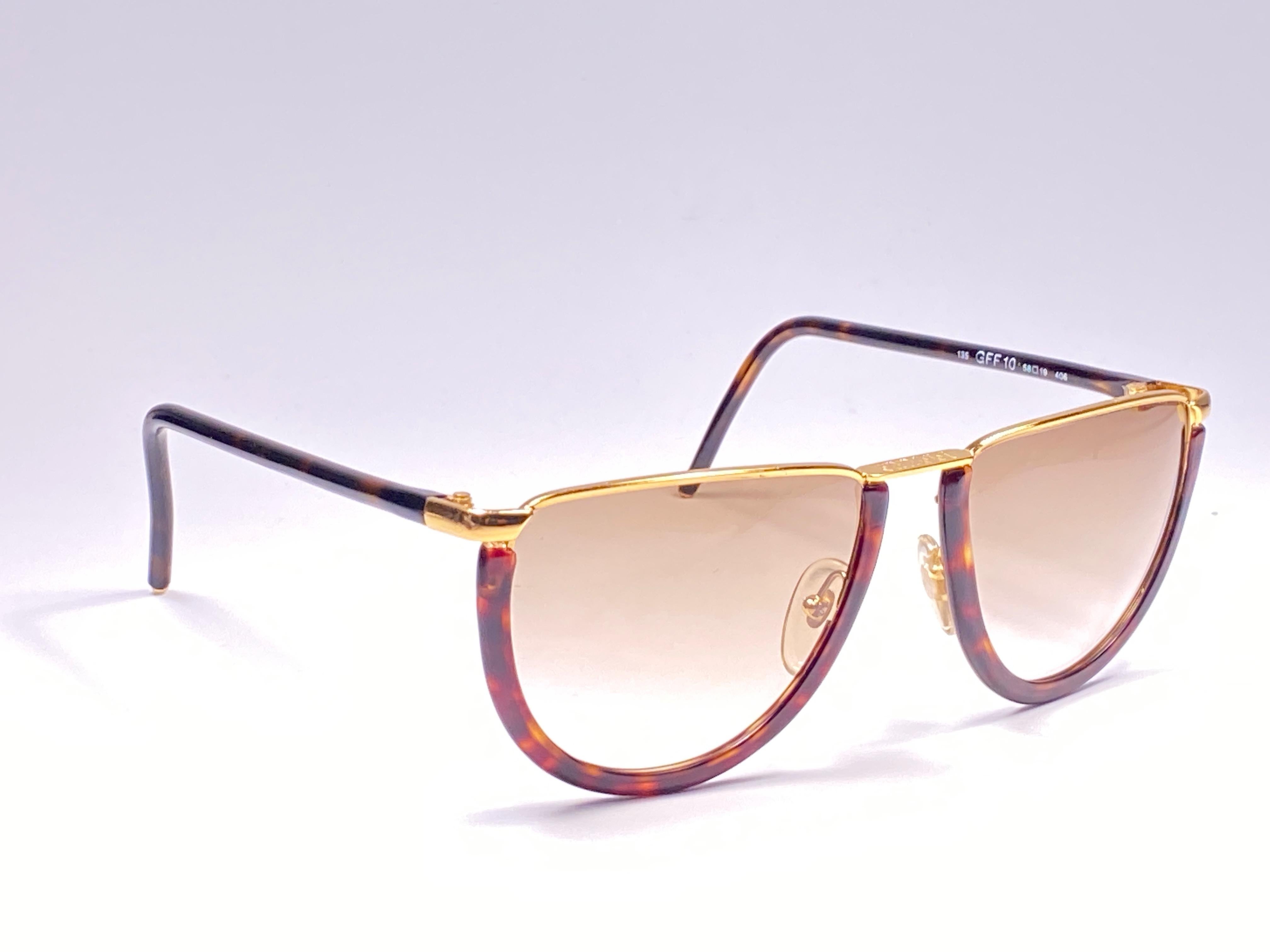 New Vintage Gianfranco Ferré GFF10 Gold / Tortoise 1990  Italy Sunglasses 2