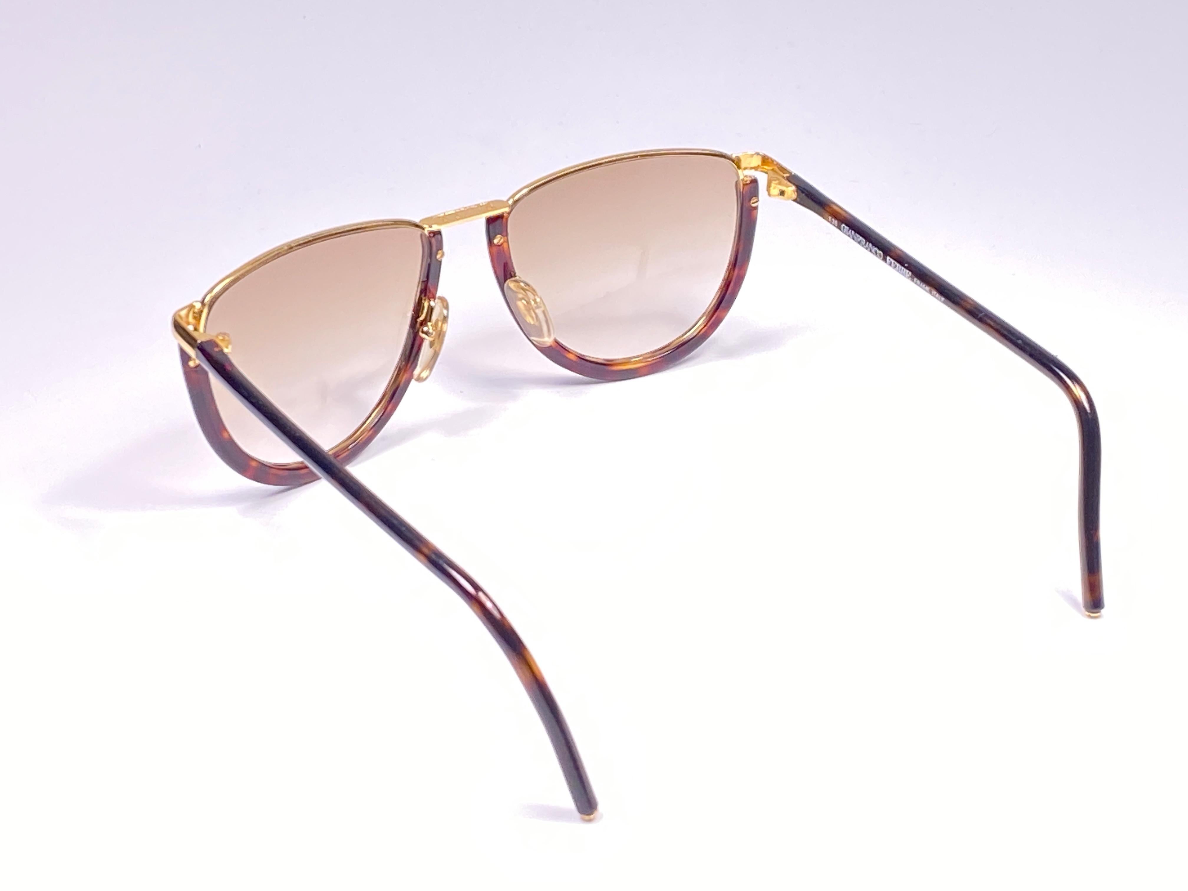 New Vintage Gianfranco Ferré GFF10 Gold / Tortoise 1990  Italy Sunglasses 3