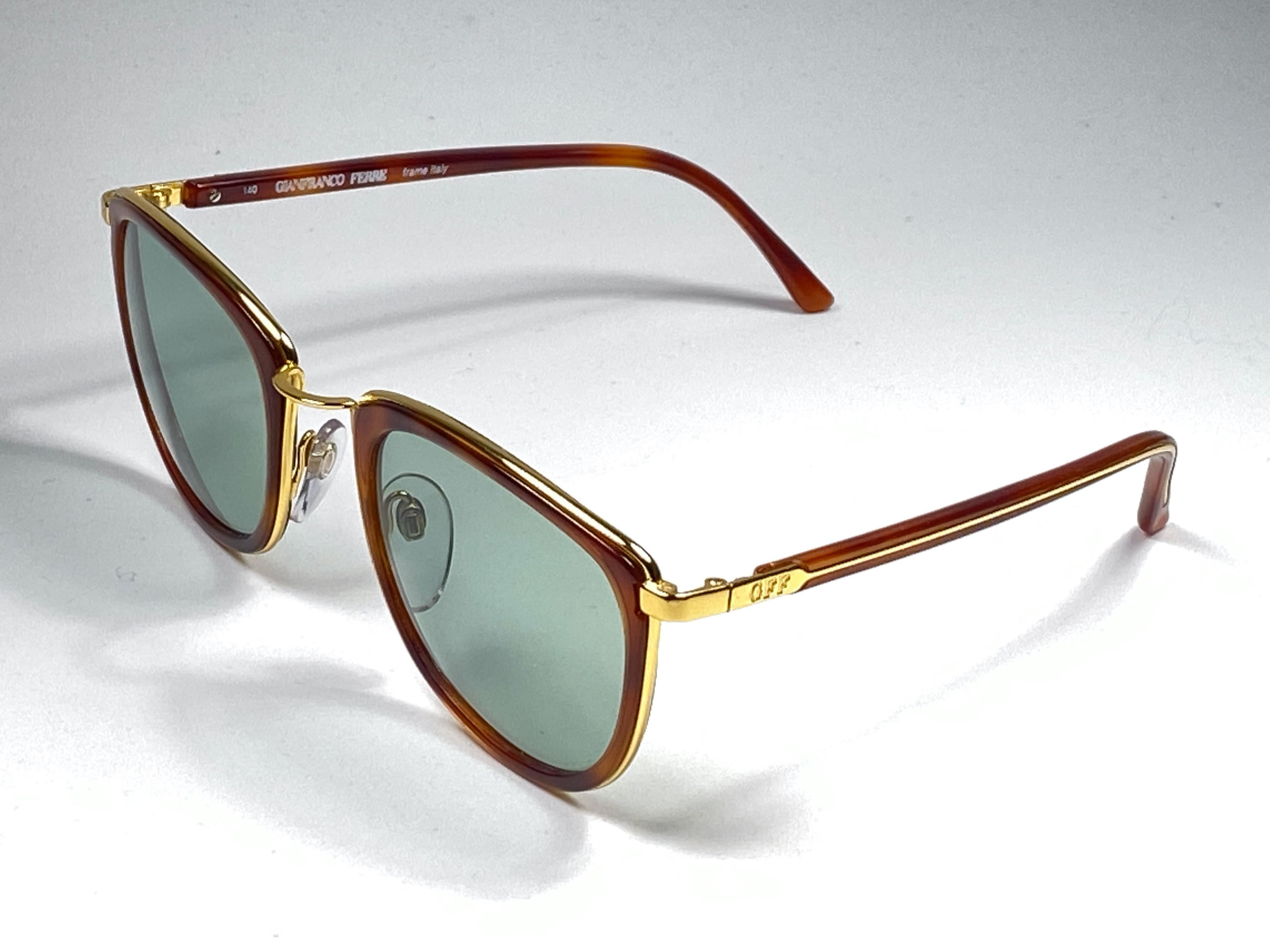 Gray New Vintage Gianfranco Ferré GFF60 Tortoise & Gold 1990  Italy Sunglasses