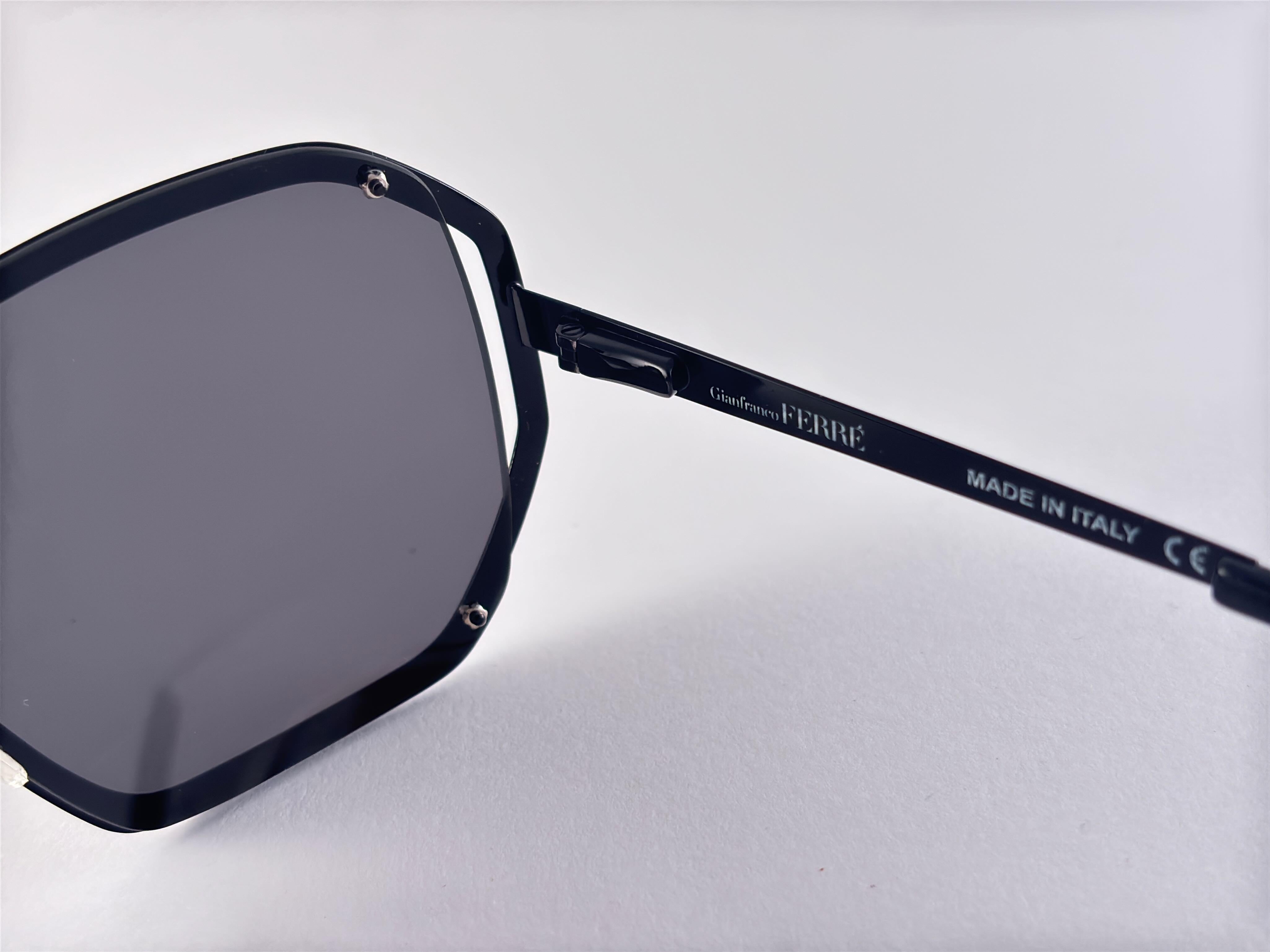 Nuevo Vintage Gianfranco Ferre GFF953 NEGRO Gafas de sol Made In Italy Negro en venta