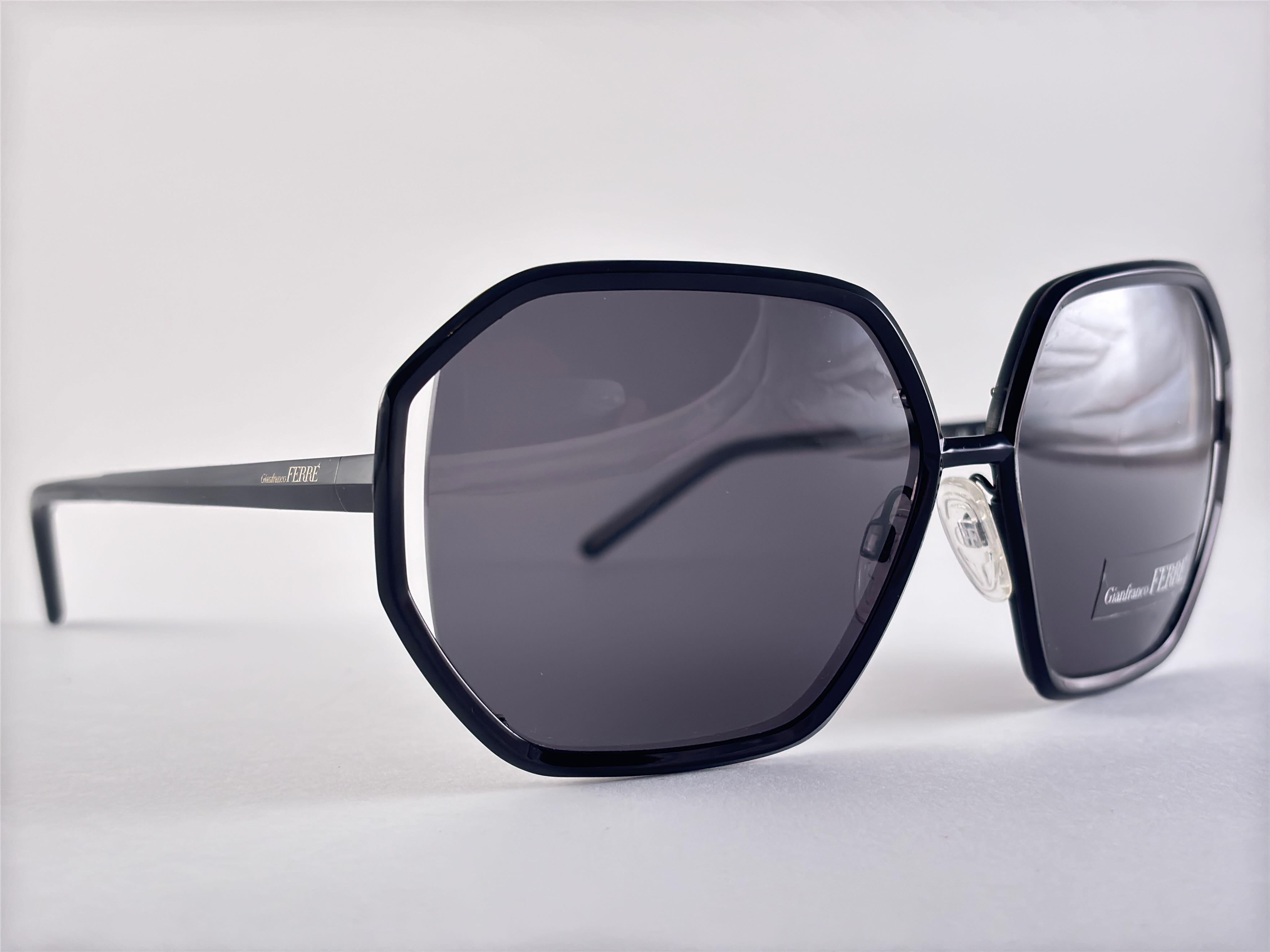 Nuevo Vintage Gianfranco Ferre GFF953 NEGRO Gafas de sol Made In Italy en venta 1