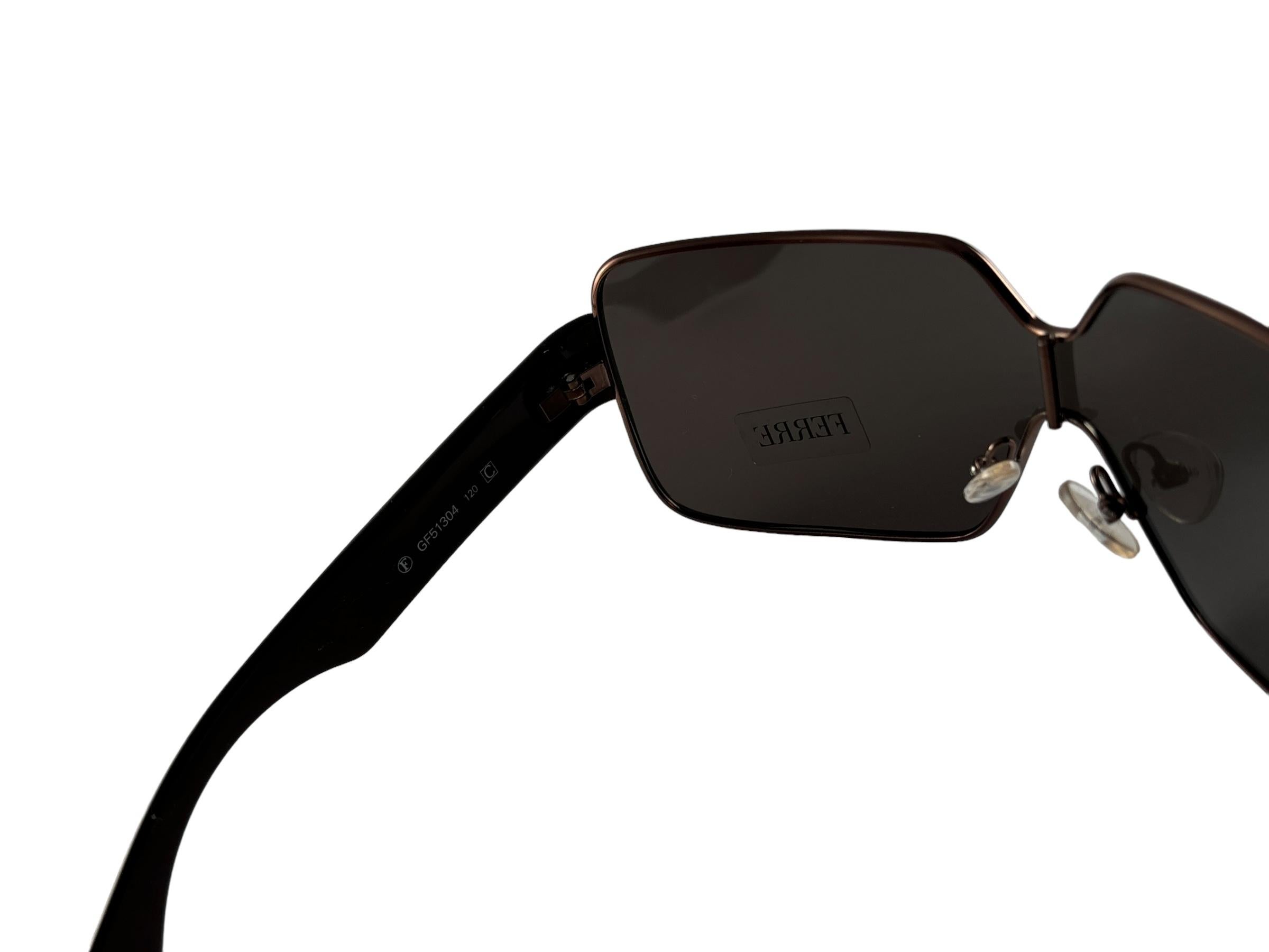 Black New Vintage Gianfranco Ferre Mask  Copper Y2K Made In Italy Sunglasses For Sale