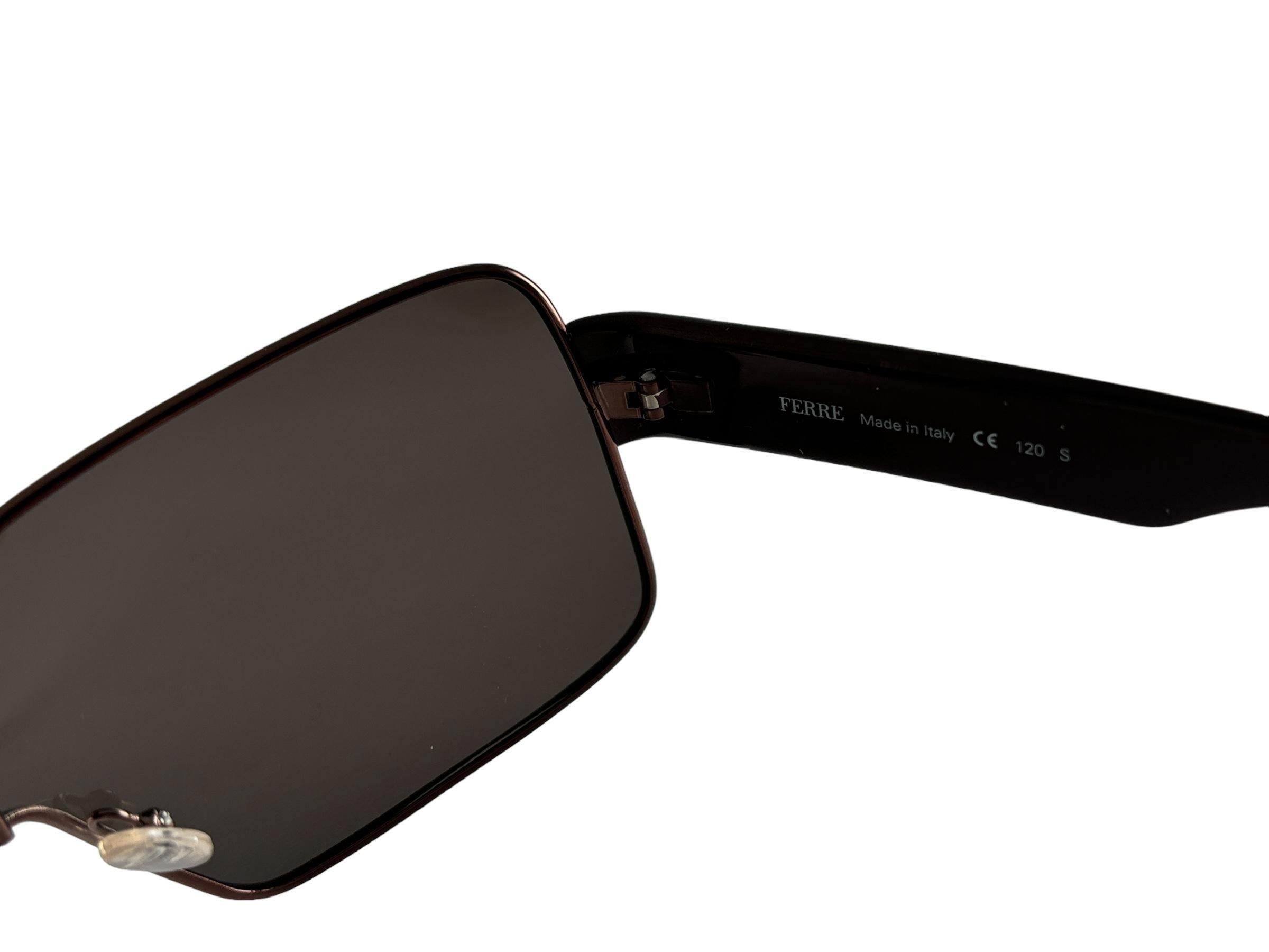 New Vintage Gianfranco Ferre Mask  Copper Y2K Made In Italy Sunglasses In New Condition For Sale In Baleares, Baleares