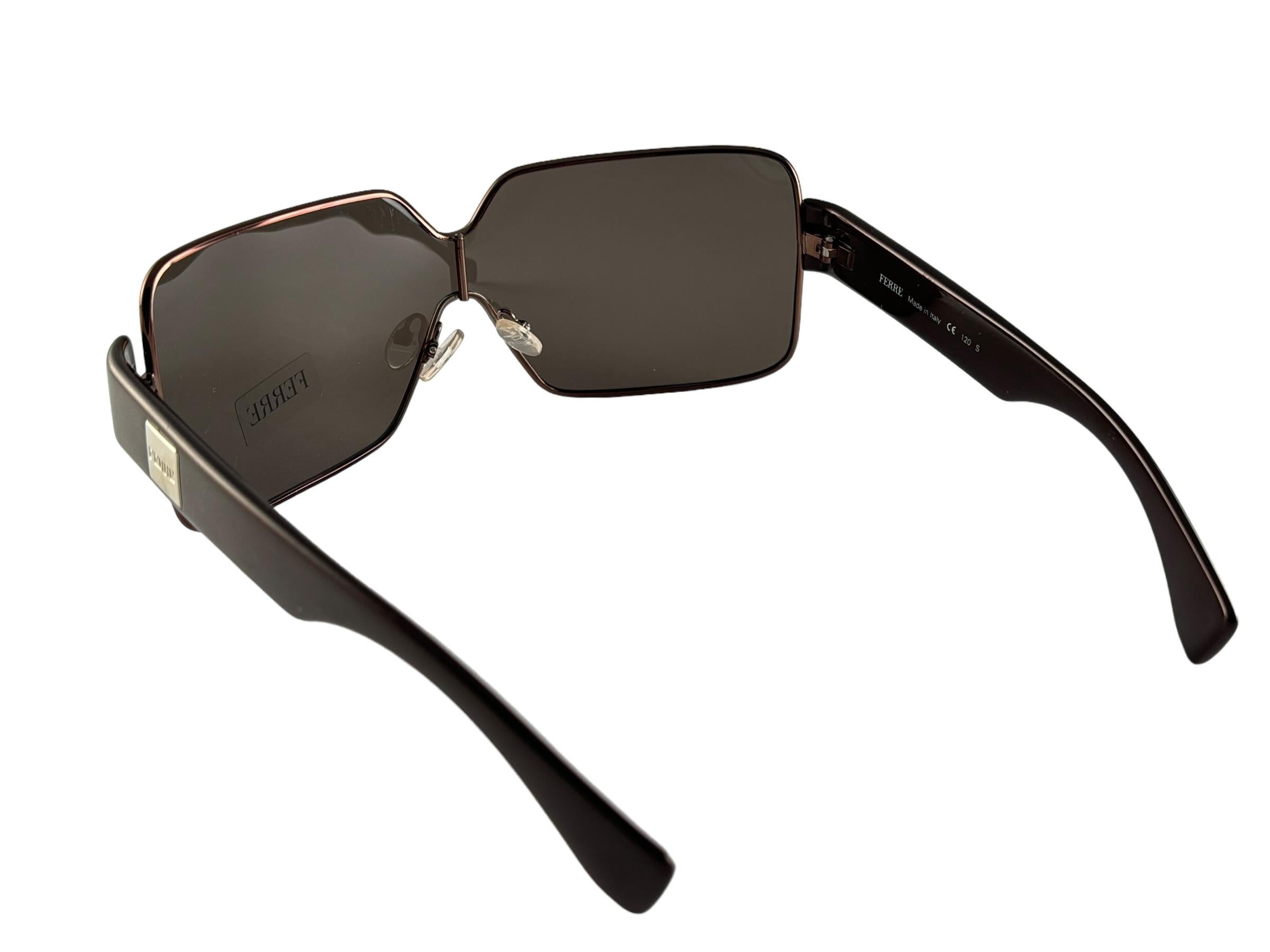 Women's or Men's New Vintage Gianfranco Ferre Mask  Copper Y2K Made In Italy Sunglasses For Sale