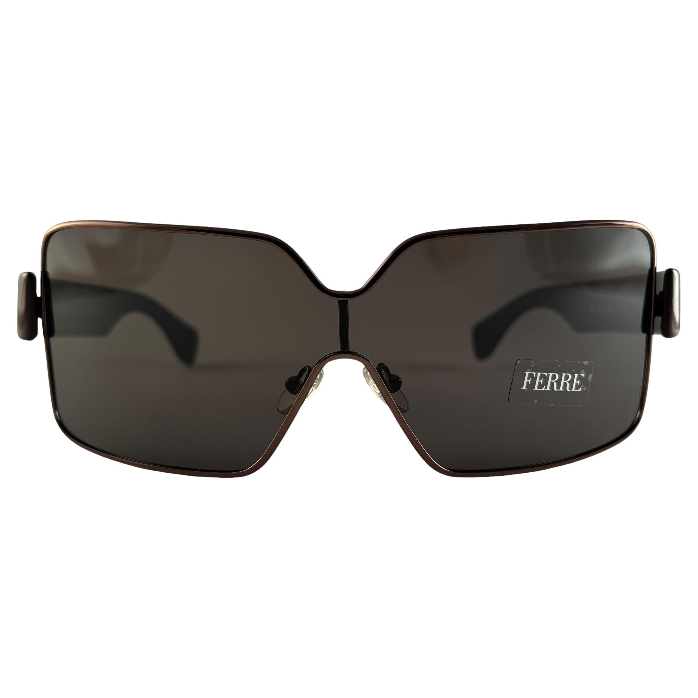 New Vintage Gianfranco Ferre Mask  Copper Y2K Made In Italy Sunglasses For Sale