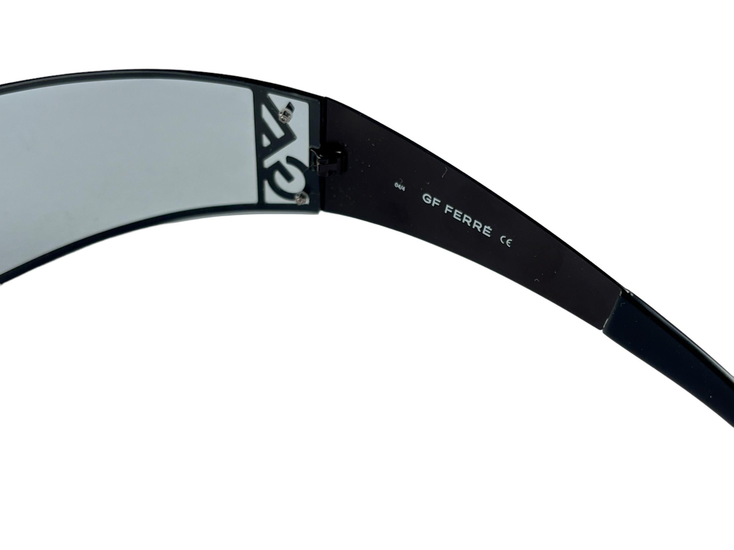 New Vintage Gianfranco Ferre Mask Wrap Around  Y2K Made In Italy Sunglasses 1