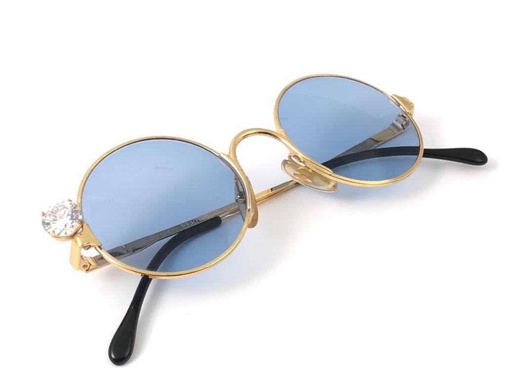 New Vintage Gianfranco Ferré Rhinestone  1990  Made in Italy Sunglasses In New Condition For Sale In Baleares, Baleares