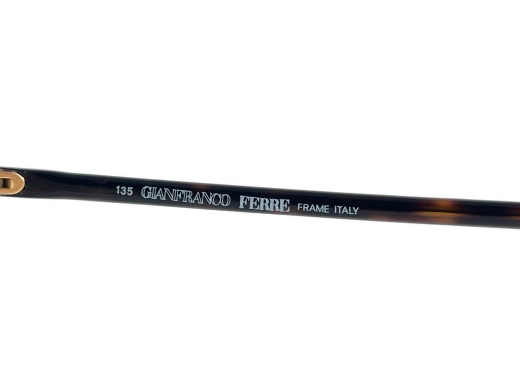 Women's or Men's New Vintage Gianfranco Ferré Rx GFF10 Gold / Tortoise 1990's Italy Sunglasses For Sale