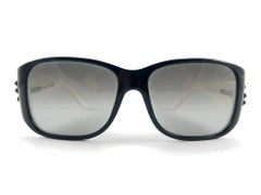 Neu Vintage Gianni Versace M 4148B Schwarz-Weiß-Sonnenbrille mit Rahmen 2000''S Italien
