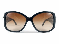 Lunettes de soleil vintage Gianni Versace M 4171 à monture noire surdimensionnée, Italie, années 2000