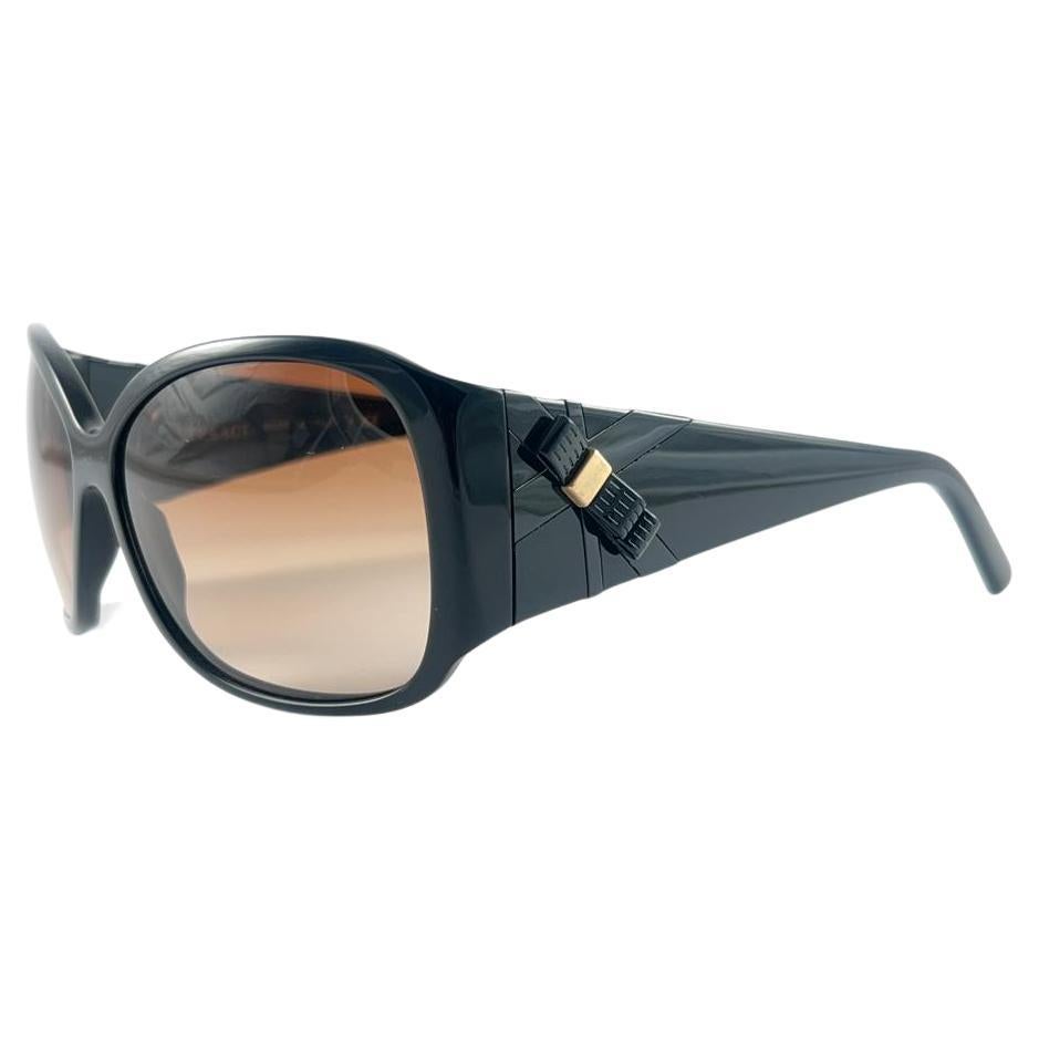 New Vintage Gianni Versace M 4171 Oversized Black Frame 2000'S Italy Sunglasses For Sale