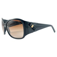 New Vintage Gianni Versace M 4171 Oversized Black Frame 2000'S Italy Sunglasses