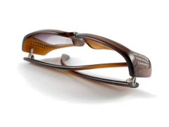 New Vintage Gianni Versace Mod 4035B Translucent Honey 2000'S Italy Sunglasses