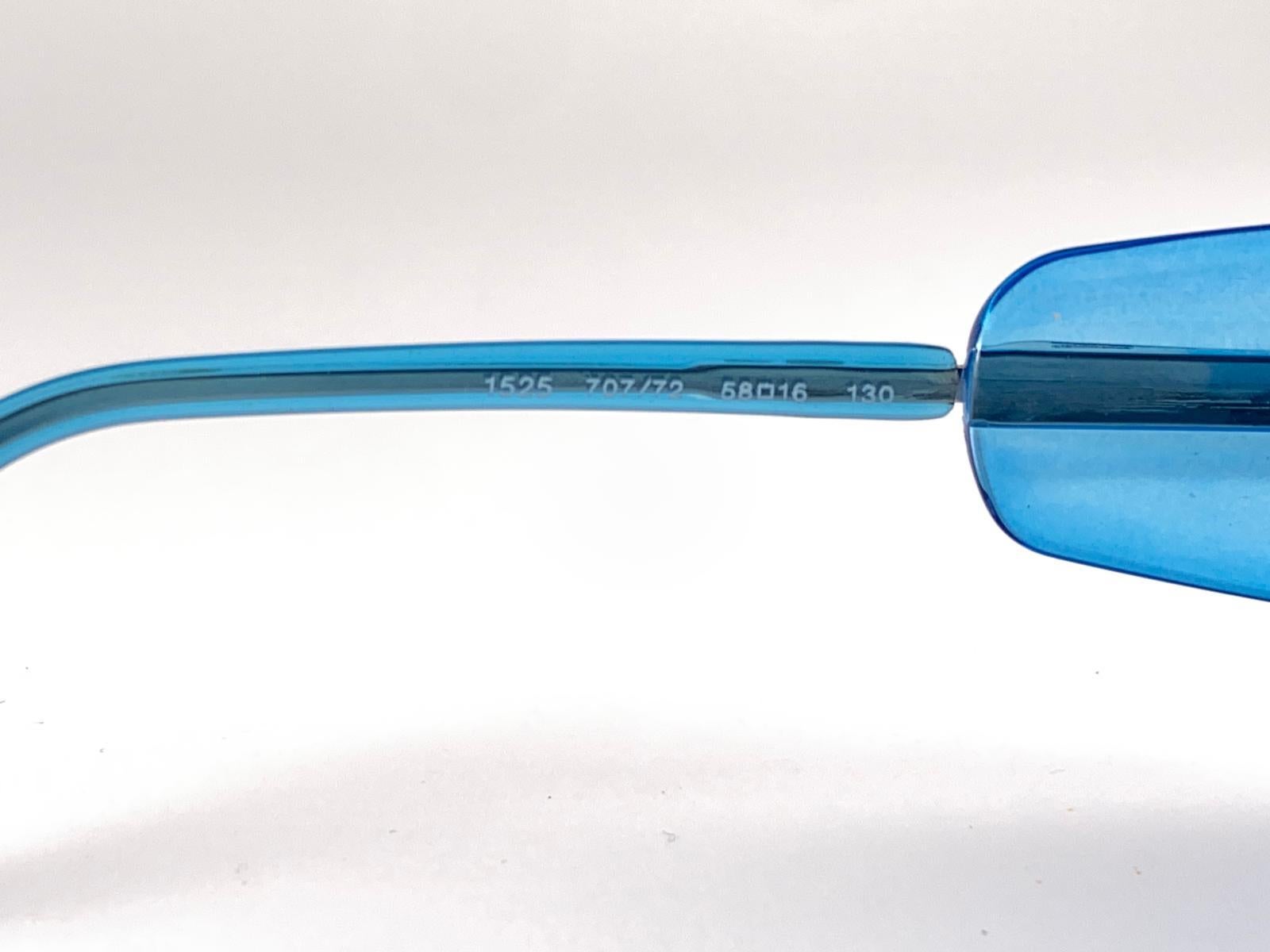 Neu Vintage Giorgio Armani 1525 Blaue halb Randlose Vintage-Sonnenbrille 2000er Jahre im Zustand „Neu“ im Angebot in Baleares, Baleares
