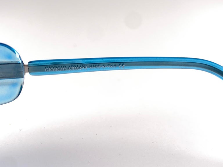 New Vintage Giorgio Armani 1525 Blue Semi Rimless 2000 display picture 1