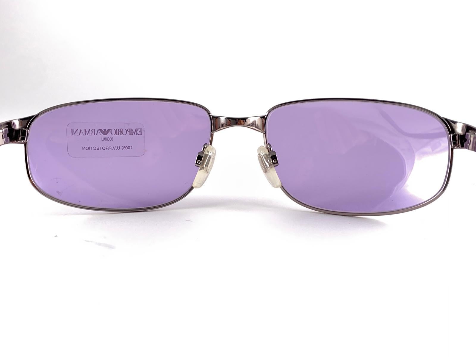 Women's or Men's New Vintage Giorgio Armani 161 S Metallic Purple 2000'S Sunglasses For Sale