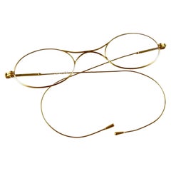 New Vintage Giorgio Armani 228 Wired Oval Gold Matte 1990 Sunglasses