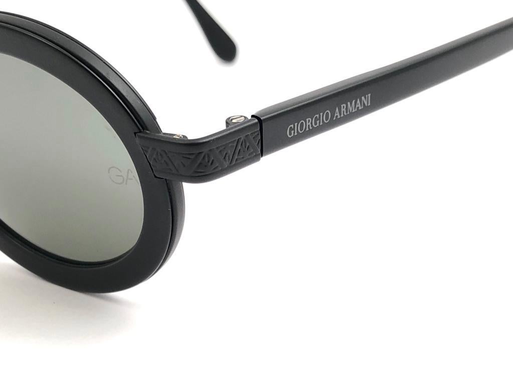 Women's or Men's New Vintage Giorgio Armani 631 Oval Black  1990 Sunglasses Made in Italy